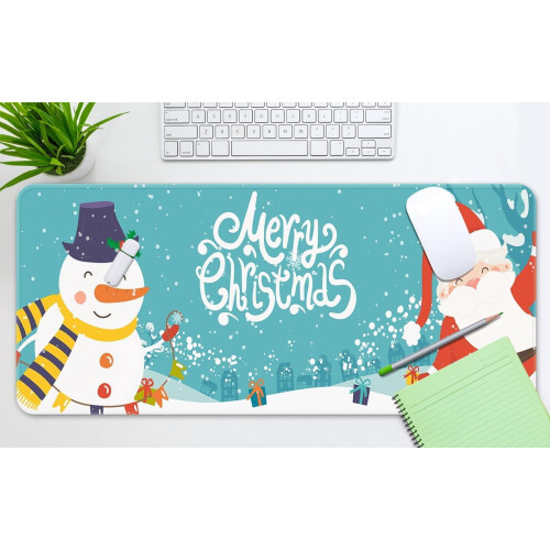 Μπλε Mouse Pad Χιονάνθρωπος Άγιος Βασίλης Μεγάλο Mouse Pad Gaming Αντιολισθητικό 1