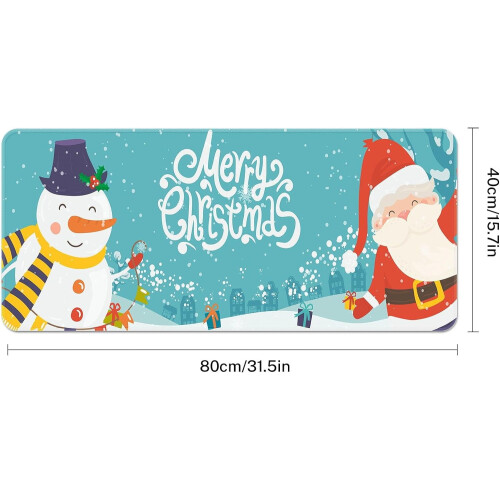 Μπλε Mouse Pad Χιονάνθρωπος Άγιος Βασίλης Μεγάλο Mouse Pad Gaming Αντιολισθητικό 2