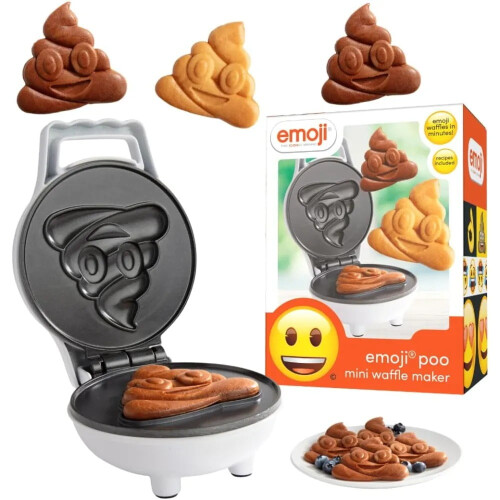 Μίνι βαφλιέρα Emoji Poop – Βαφλίερ με χαμογελαστό πρόσωπο 4" για παιδιά,