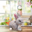 Lapin en peluche gris de 20 cm, lapin en polyester doux 5