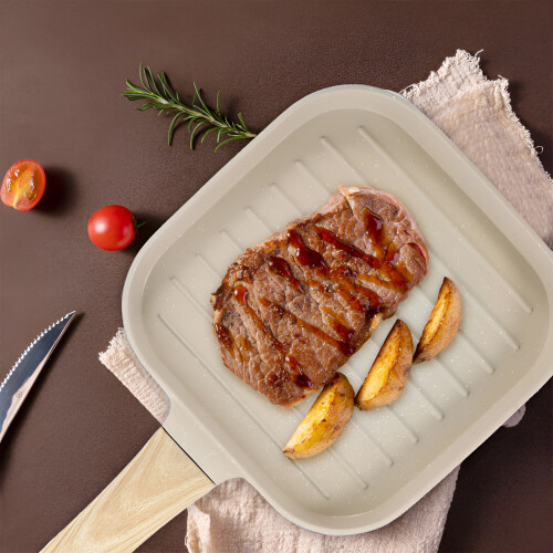 Non-Stick Square Griddle Pan – Aluminium, Large 2