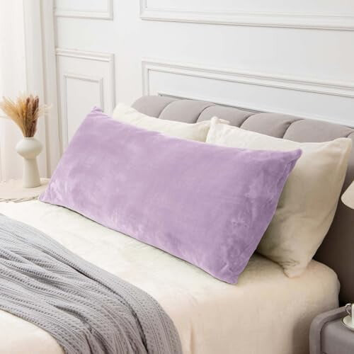 Fleece Body Pillow Case with Zipper, 20x54", 2 Pack