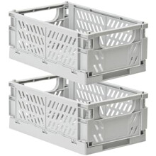 Caisses pliables en plastique pastel, lot de 4, 25 x 16,5 x 9,7 cm