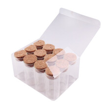 12 glazen potjes met kurken deksels voor thee, koffie, specerijen, snoep, kaarsen, zout - 25 ml