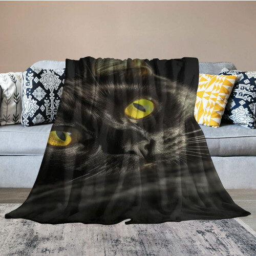 Black Cat Throw Blanket Soft Cozy Plush Warm Blanket for Sofa Couch Bed 1