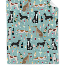 Cute Greyhound Dog Fleece Throw Blanket, 50"x60", Soft Lightweight Gift for Dog Lovers, Compatible with Bed/Couch/Travel