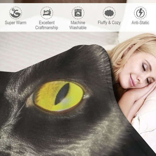 Black Cat Throw Blanket Soft Cozy Plush Warm Blanket for Sofa Couch Bed 2