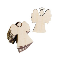 Homoyoyo 10-Piece Beige Wooden Cherub Ornaments