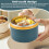 Contenitore termico per il pranzo, portatile, per riso e noodles, a prova di perdite, in plastica, blu, 1 pezzo 8