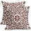 Καφέ μαξιλαροθήκες Boho 16x16", Vintage εκτύπωση λουλουδιών, λινά τετράγωνα μαξιλάρια, 1