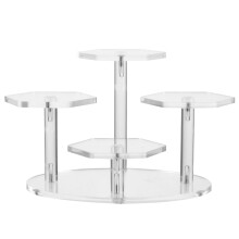 1 unidad de expositor transparente para figuras de colección, estante elevador de acrílico para joyería (4 niveles)