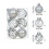 Silver Christmas Ball Ornaments 6 Pack 6cm 3
