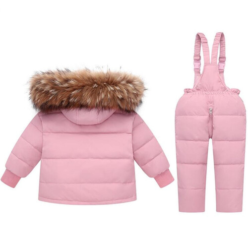 Barnas dunsnødress med hette og selebukser 2
