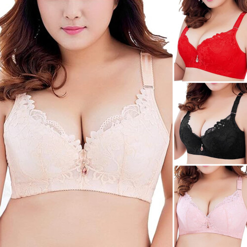 Sutiã Push-Up Plus Size com Renda nas Costas e Aro – Preto 2