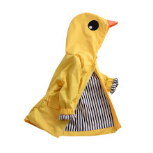 Cute Duck Raincoat for Toddlers 1-5T, Lightweight Waterproof Hooded Rain Jacket with Pockets, Compatible with Kids' Fall/Winter Outwear