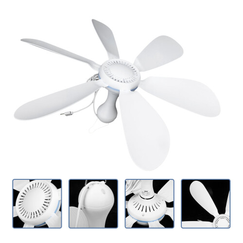 USB oplaadbare hangende plafondventilator wit ABS 2
