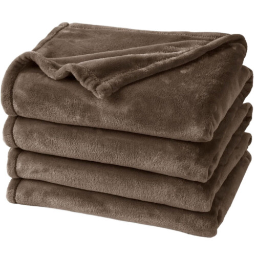 Soft Brown Plush Flannel Blanket 70x100cm 1