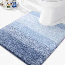 Tappeto da bagno in microfibra a pelo lungo, antiscivolo, a forma di U, 24x20 pollici.