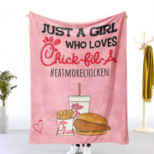 Blaincéad Flanail Téama Chick-fil-A – Clúdach Bog, Cluthar don Seomra Leapa/Tolg, Bronntanas do Dhaoine a bhfuil dúil acu i mBia Meandarach –