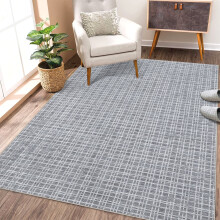 Tapis à carreaux modernes 4x6 – Antidérapant, résistant aux taches,