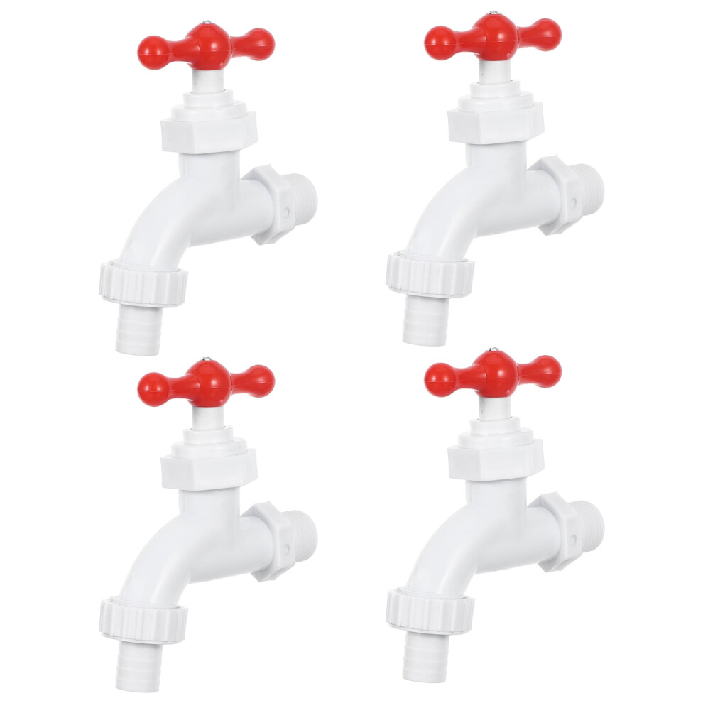 Homoyoyo Plastic Water Faucet White For Washing Machine Easy Install Durable Pvc Copper Compatible 4Pcs 9557311771002
