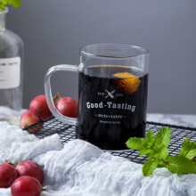 Mug en verre borosilicate transparent de 500 ml avec anse – Lot de 1