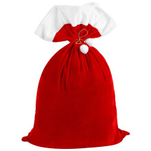 Sac cadeau à cordon rouge Père Noël – Grand sac de Noël réutilisable