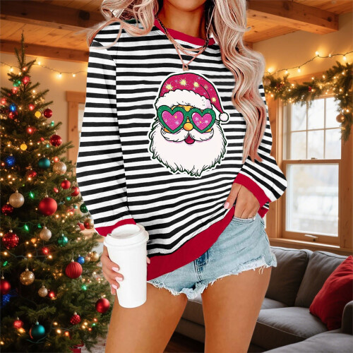 Dames sweatshirt met kerstprint, lange mouwen. 1