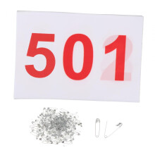 100 Pieces Running Bibs Athlete Numbers Reusable with Pins 100 Numbers Race Bibs 501 to 600
