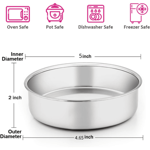 Stainless Steel Round Cake Pan Set of 3 1