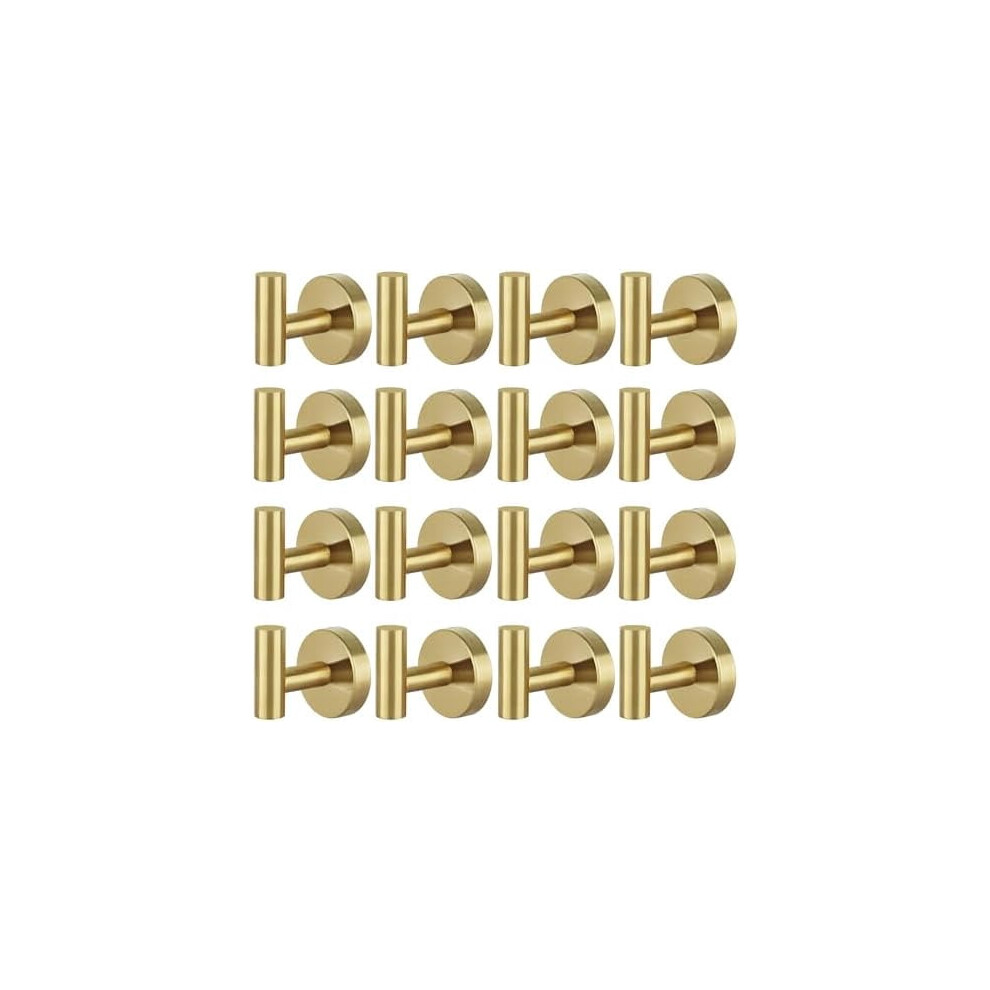 Gold Stainless Steel Towel Hooks 16Pcs 9401284949183