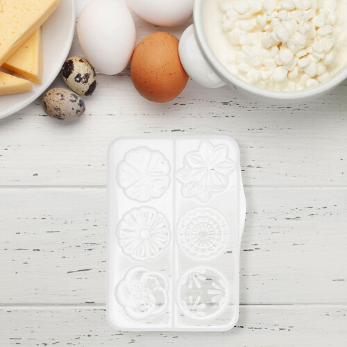Forma de silicone para biscoitos em formato de flor, flexível e fácil de limpar. 1