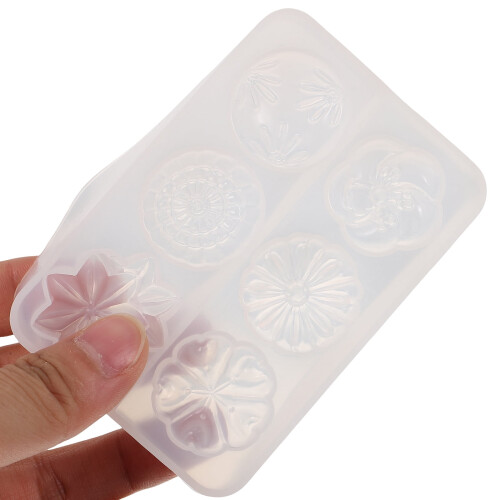 Forma de silicone para biscoitos em formato de flor, flexível e fácil de limpar. 2