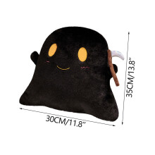 Poduszka z motywem ducha z czarnej kosy, aksamitna, na Halloween, dekoracyjna, gotycka, akcentowa, upiorna dekoracja sofy, prezent kolekcjonerski