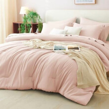 Blush Pink Full Comforter Set 7-Piece Down Alternative