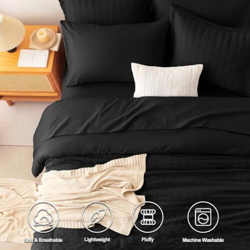 Kingsize Seersucker Microfiber Beddengoedset (7-delig) 1