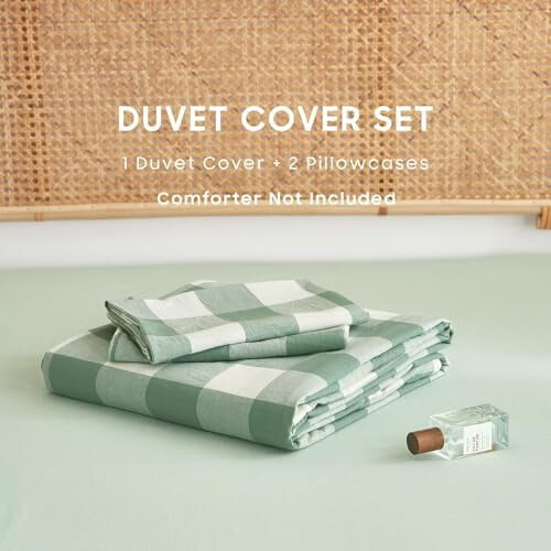 Parure de lit en coton vichy pour lit queen 1