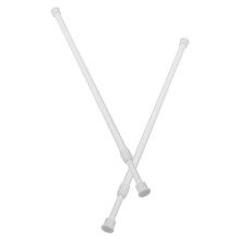 Confezione da 2 aste per tende telescopiche bianche, installazione senza foratura, resistenti alla ruggine, estensibili per tende da finestra.