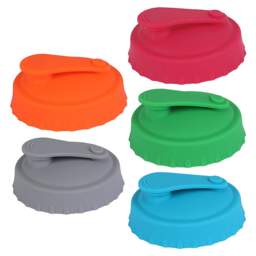 5er-Pack Silikon-Getränkedosendeckel, auslaufsichere, wiederverwendbare Verschlüsse 1