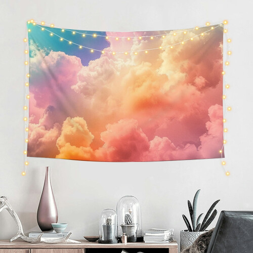 Gobelín s duhou a mraky100% polyester60x40 palců