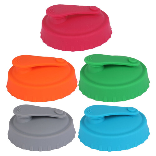 5er-Pack Silikon-Getränkedosendeckel, auslaufsichere, wiederverwendbare Verschlüsse 2