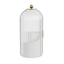 Porte-pinceaux de maquillage Emljkvp avec couvercle anti-poussière, organisateur de pinceaux de maquillage rotatif à 360 pour coiffeuse/salle de