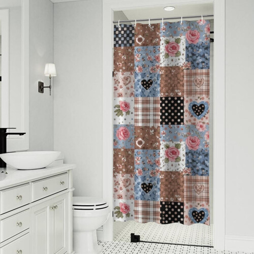 Κουρτίνα ντους με floral εκτύπωση 36" x 72" με 12 γάντζους