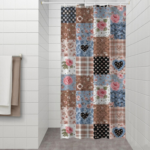 Κουρτίνα ντους με floral εκτύπωση 36" x 72" με 12 γάντζους 1