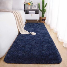 Mjuk plyschig Shag Runner-matta 6x2,4 m, fällfri pälsmatta för sovrum/vardagsrum/barnrum – marinblå, kompatibel med heminredning