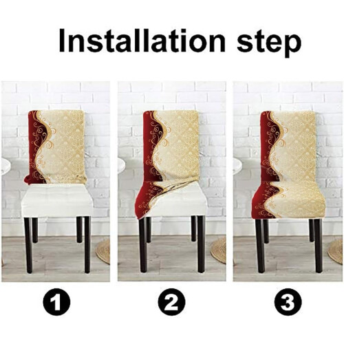 Esszimmerstuhlhussen, 4er-Pack – Stretch-Polyester-Überzüge 2