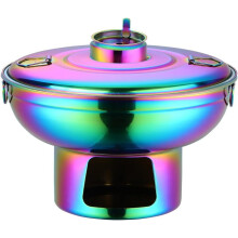 Marmite arc-en-ciel en acier inoxydable avec couvercle