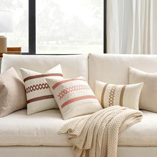 Housses de coussin en macramé vert sauge, 45 x 45 cm, lot de 2 2