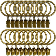20er-Pack Metall-Gardinenringe mit Clips, 1,5 Zoll Innendurchmesser, Bronze – Kompatibel mit Standard-Gardinenstangen