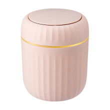 Mini-Tischmülleimer in Rosa mit Deckel – Kompakt für unter Tische, Arbeitsplatten, Küchen, Badezimmer, Schlafzimmer und Studentenwohnheime